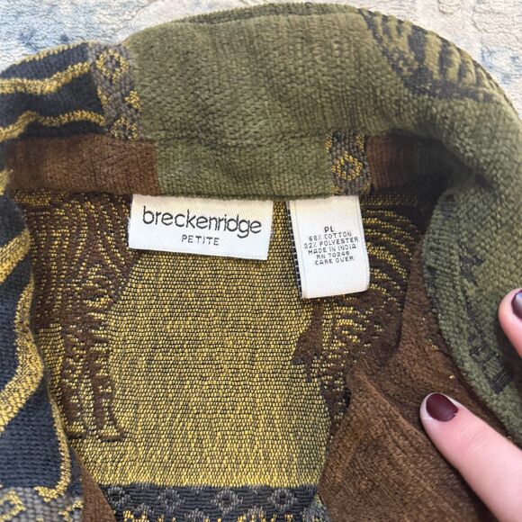 Vintage Breckenridge Safari Zebra Tapestry Jacket Womens Petite L PL - Picture 4 of 7